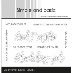 Simple and Basic: Stempel + Skyggedie "Gldelig Jul"  