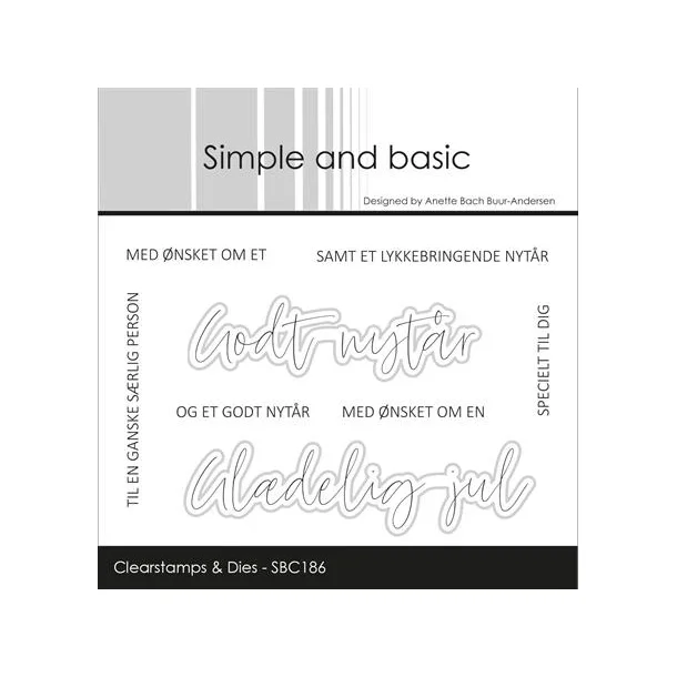 Simple and Basic: Stempel + Skyggedie "Gldelig Jul"  