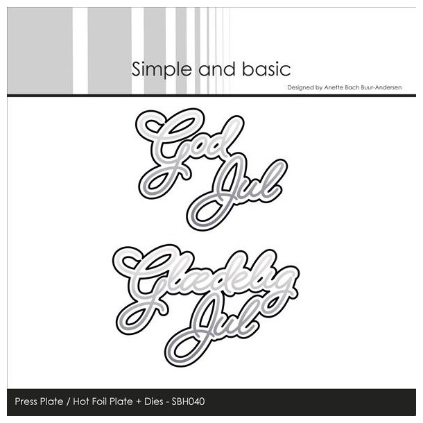 Simple and Basic: Press Plate/Dies "God Jul &amp; Gl�delig Jul"  