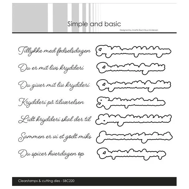 Simple and Basic: Clearstamp &amp; Dies "Danske Tekster"  