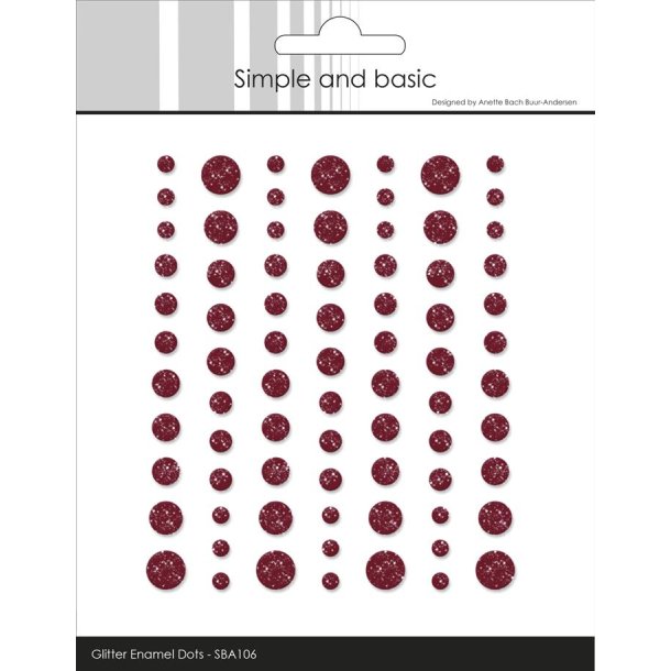 Simple and Basic: Glitter Enamel Dots "Wine Red" 