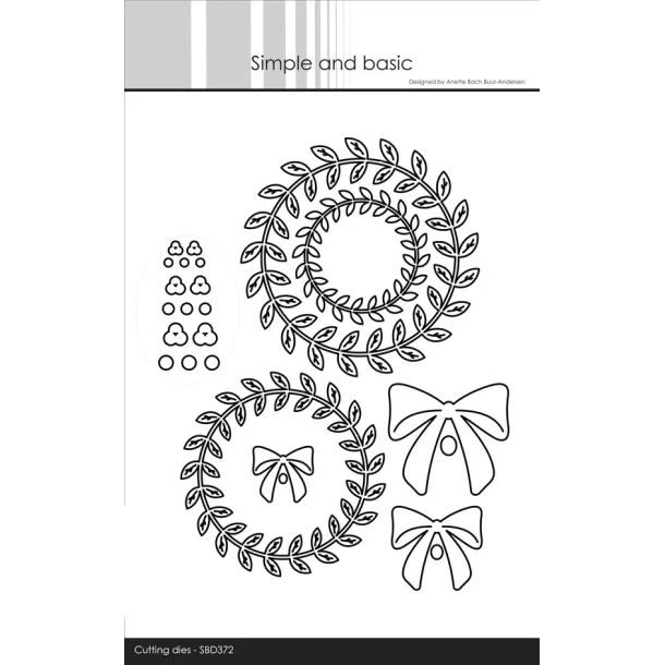 Simple and Basic Die "Wreath with Berries and Bows" SBD372