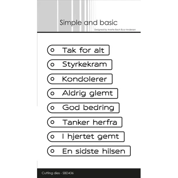 Simple and Basic Die "Danish Tag Texts"