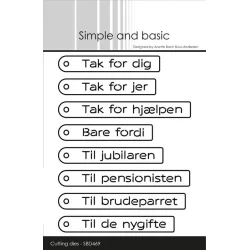 Simple and Basic Die "Danish Tag Texts" 