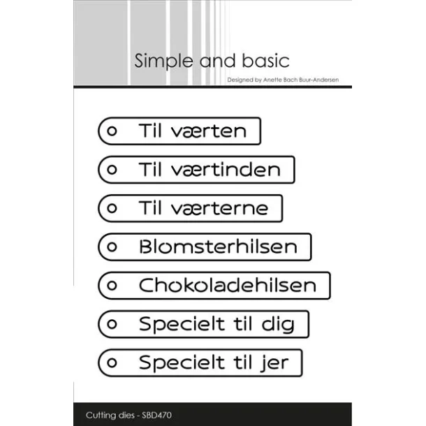 Simple and Basic Die "Danish Tag Texts" 