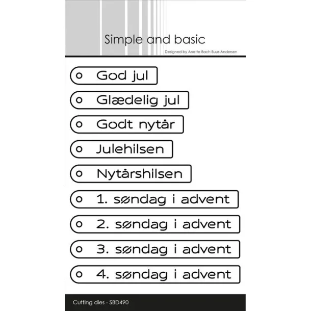 Simple and Basic Die "Danish Tag Texts" SBD490