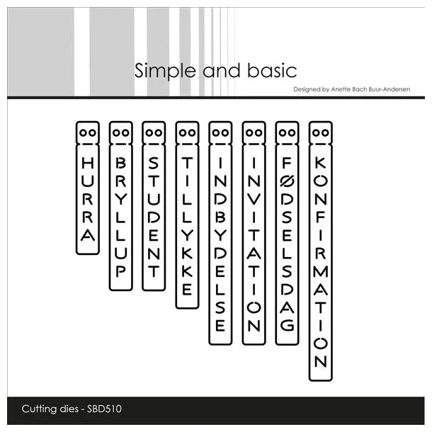 Simple and Basic Die "Vertical texts" 