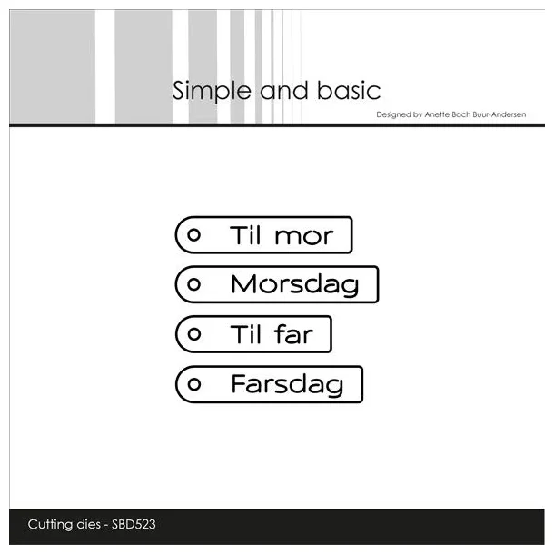 Simple and Basic Die "Danish Tag Texts"