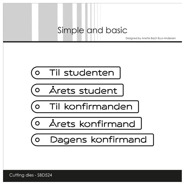 Simple and Basic Die "Danish Tag Texts"