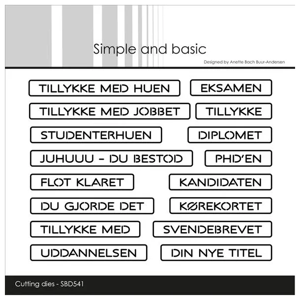 Simple and Basic Die "All-in-one Plate - Eksamen" 