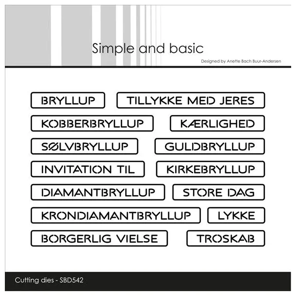 Simple and Basic Die "All-in-one Plate - Bryllup" 