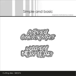 Simple and Basic Die "Merry Christmas - Happy New Year"  