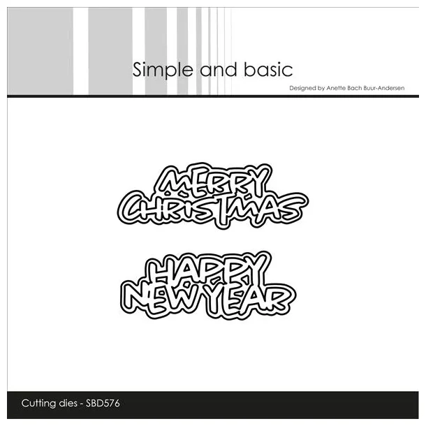 Simple and Basic Die "Merry Christmas - Happy New Year"  