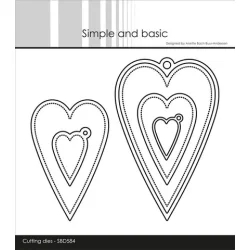 Simple and Basic Die "Oblong Hearts with Tag" 