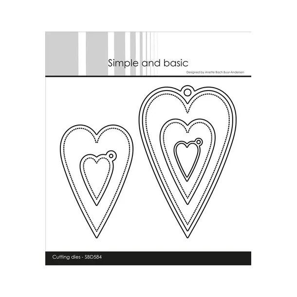 Simple and Basic Die "Oblong Hearts with Tag" 