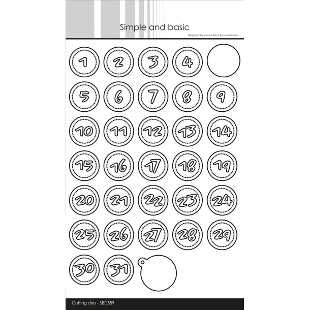 Simple and Basic Die "Numbers in a Circle" 