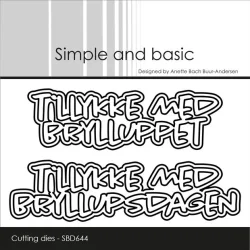 Simple and Basic Die "Tillykke med brylluppet" 