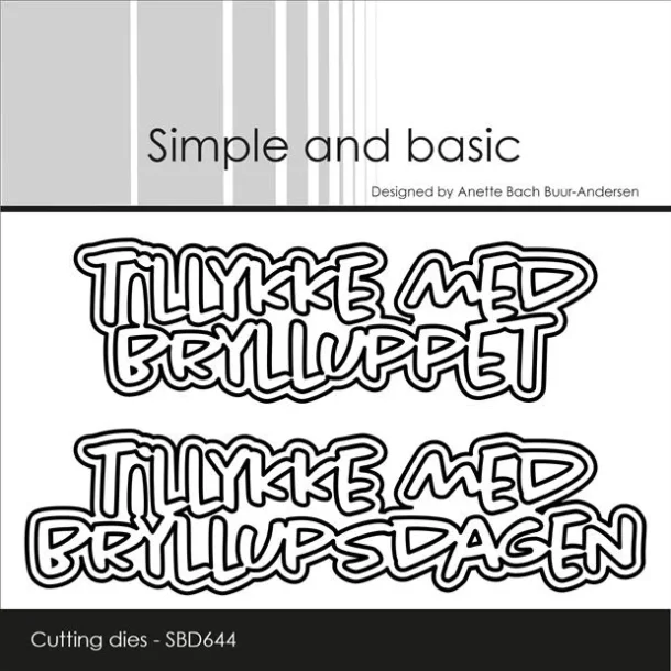 Simple and Basic Die "Tillykke med brylluppet" 