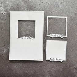 Simple and Basic Die + Clearstamp "F�dselsdag" 