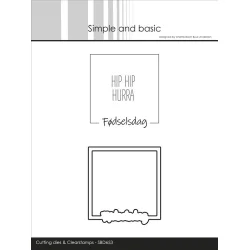 Simple and Basic Die + Clearstamp "F�dselsdag" 