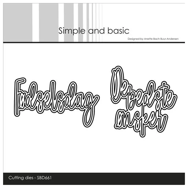 Simple and Basic Die "F�dselsdag og De bedste �nsker" 