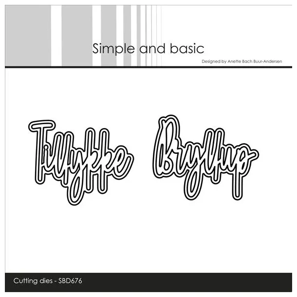 Simple and Basic Die "Tillykke og Bryllup" 