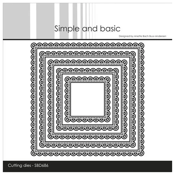 Simple and Basic Die "10 x 10 cm Square - Scalloped Edges" 