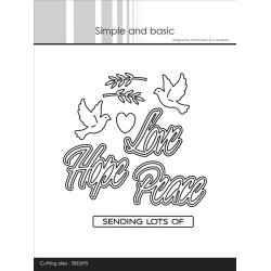 Simple and Basic Die "Doves, Love, Hope &amp; Peace" 