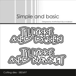 Simple and Basic Die "Tillykke med D�ben &amp; Tillykke med Navnet" 