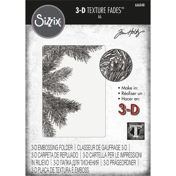 Sissix / Tim Holtz 3D Embossingfolder "Pine Branches" 