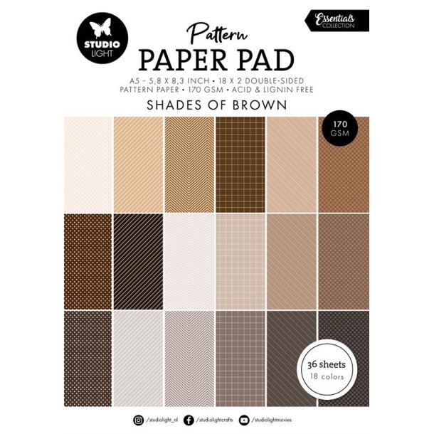 Studio Light - Pattern Paper Pad: "Shades of Brown"
