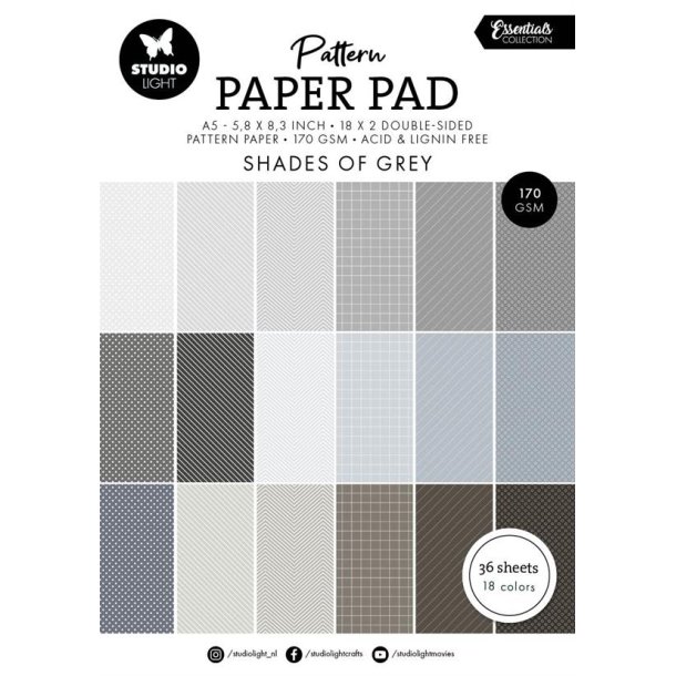Studio Light - Pattern Paper Pad: "Shades of Grey"