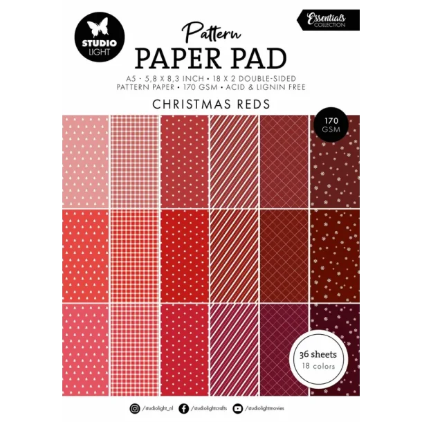 Studio Light - Pattern Paper Pad: "Christmas Reds"