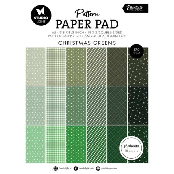 Studio Light - Pattern Paper Pad: "Christmas Greens"
