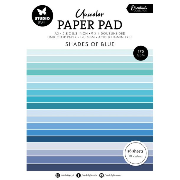 Studio Light - Unicolor Paper Pad: "Shades of Blue"