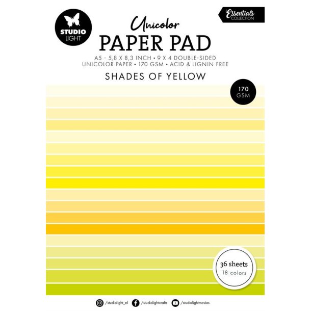 Studio Light - Unicolor Paper Pad: "Shades of Yellow"