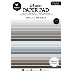 Studio Light - Unicolor Paper Pad: "Shades of Grey"