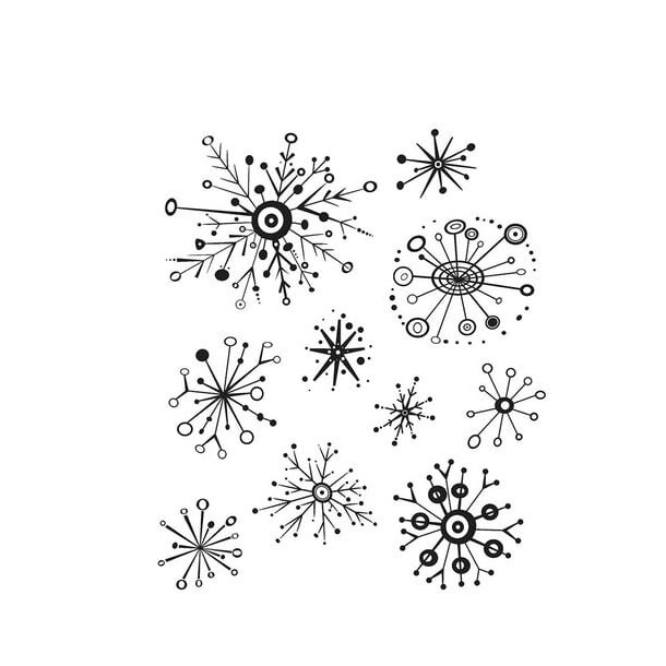 Sissix / Tim Holtz Stempel: "Retro Flakes"  
