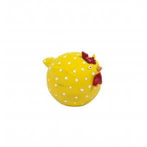 N��sgr�nsg�rden: H�nen Lisbeth 10,5 cm - gul med hvide prikker