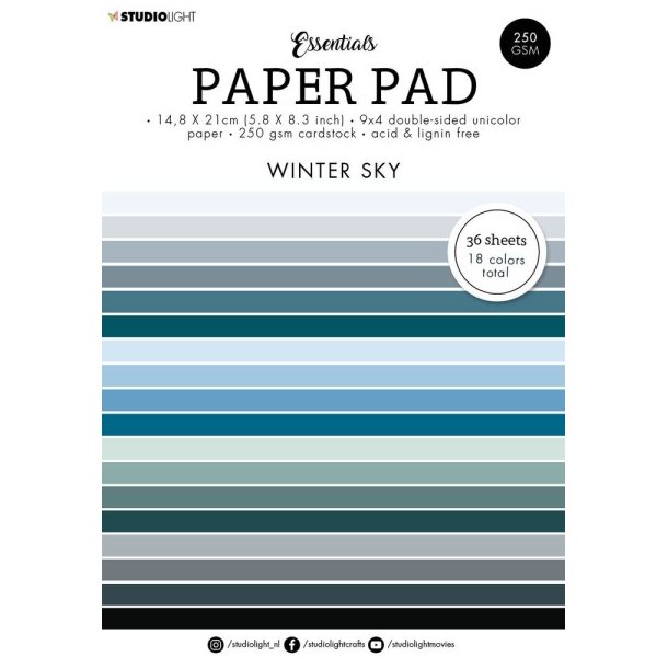 Studio Light - Unicolor Paper Pad: "Winter Sky"