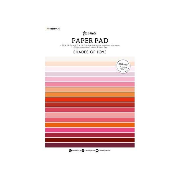Studio Light - Unicolor Paper Pad: "Shades of Love"