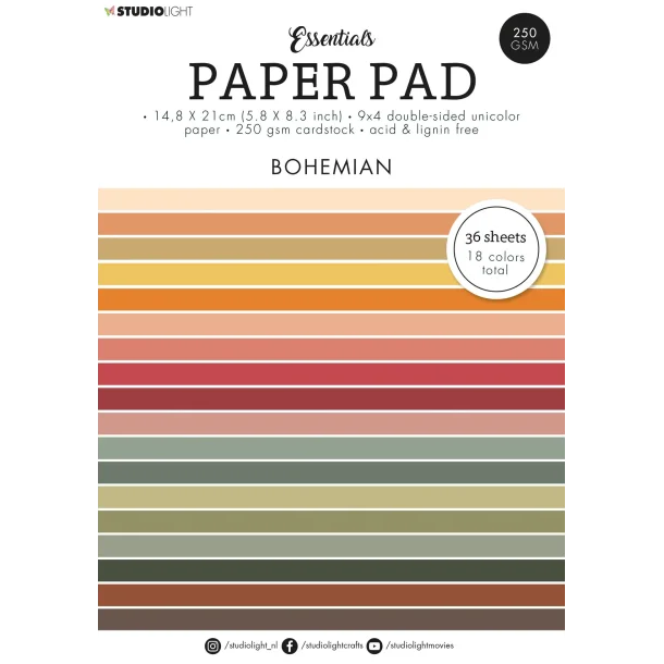 Studio Light - Unicolor Paper Pad: "Bohemian"