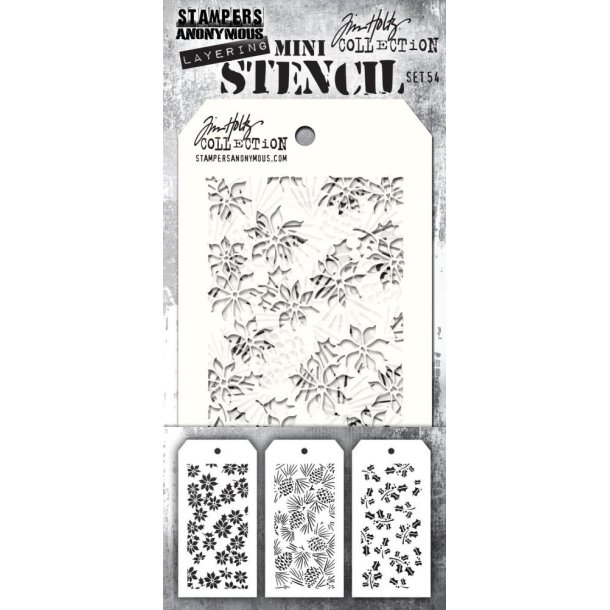Sissix / Tim Holtz stencil: "Mini stencil set #54"  
