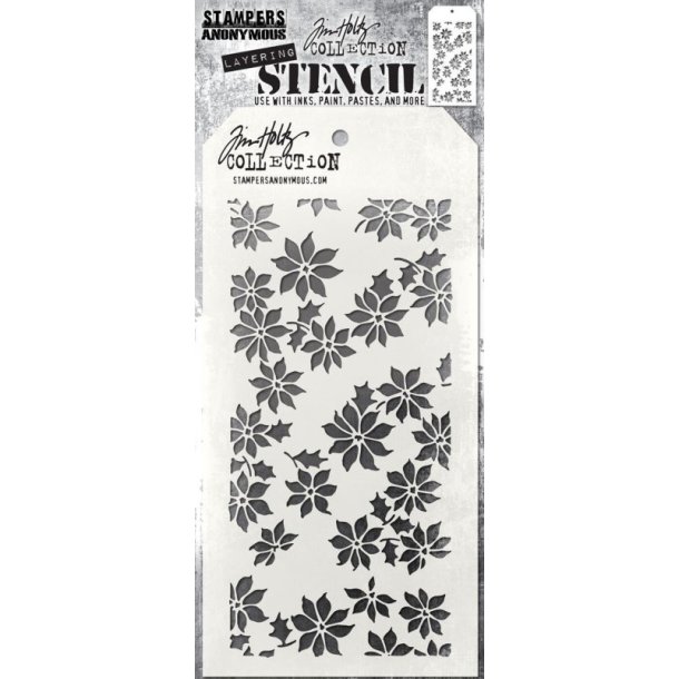 Sissix / Tim Holtz stencil: "Poinsettia"  