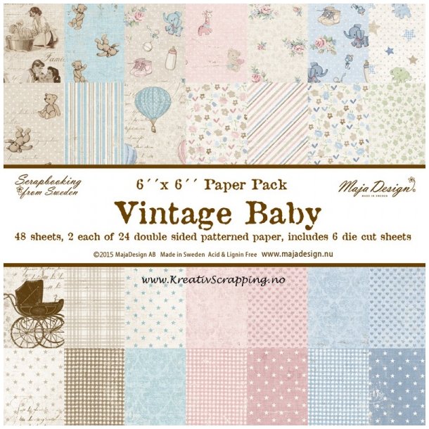 Maja Design: Vintage Baby - Paper Pack 6"x6"