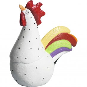 N��sgr�nsg�rden: Prikket hane 10 cm - hvid