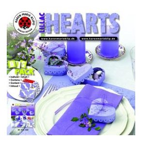 Karen Marie Klip: Gratis folder - Hearts, Lilac