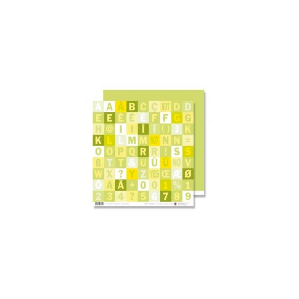 Karen Marie Klip: Scrapbookingark - Green Alphabet