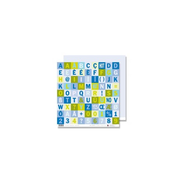 Karen Marie Klip: Scrapbookingark - Blue Alphabet