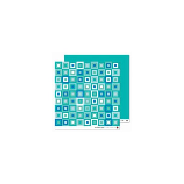 Karen Marie Klip: Scrapbookingark - Tiny patchwork, blue